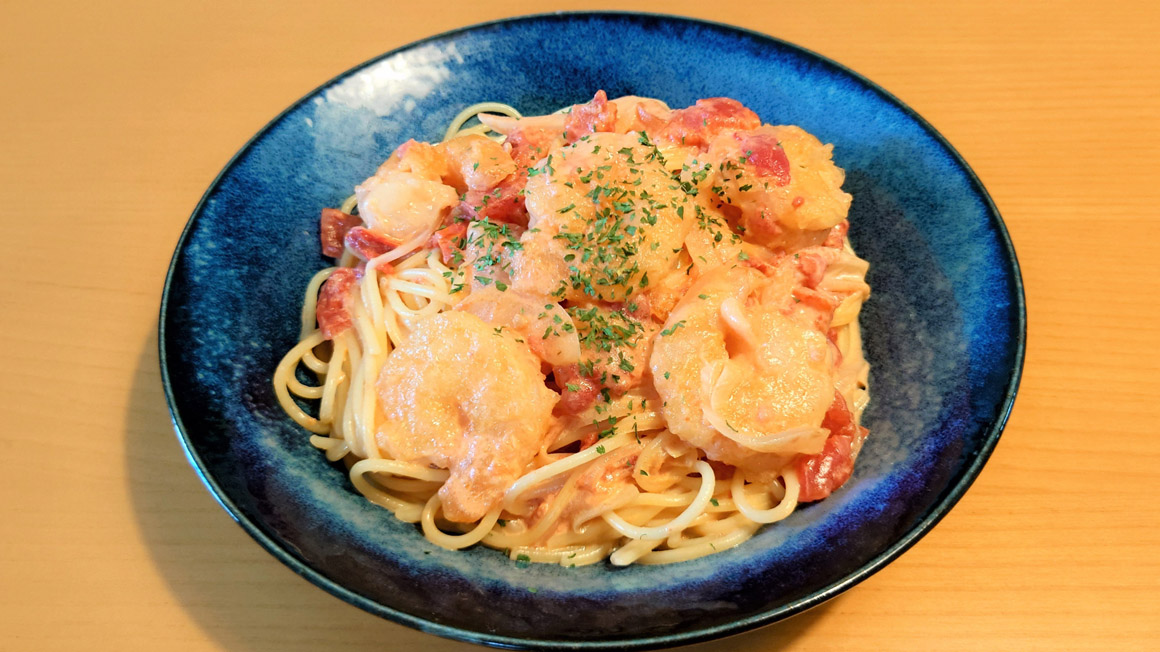 海老のトマトクリームパスタ