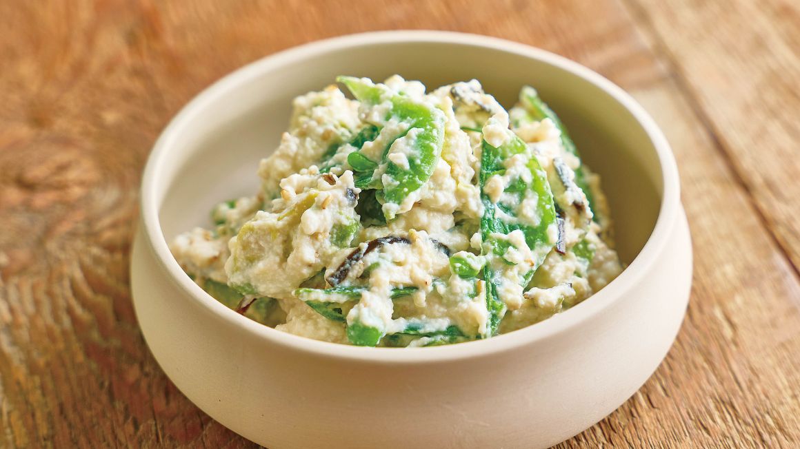 スナップエンドウと アボカドの白あえ